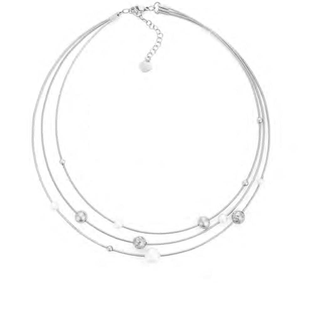 Collana Donna Acciaio rigida multifilo 4US Cesare Paciotti  Perle 4UCL8158W